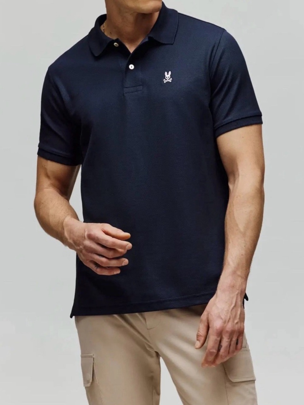 Psycho Bunny Polo Men’s Size L (6) Navy Blue 100% Pima Cotton Preppy Club Golf - Picture 12 of 13